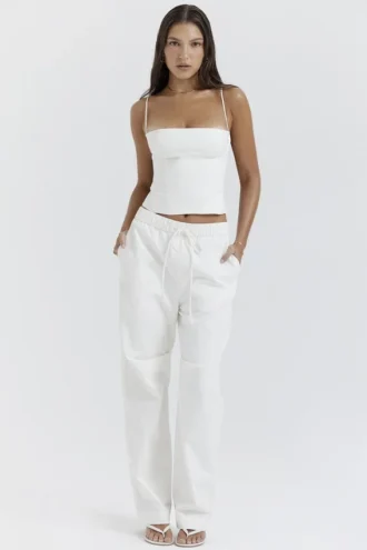 Pantalon cargo Luna blanc