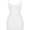 Mini-robe corset froncée Lucinda White