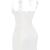 Mini-robe corset froncée Lucinda White