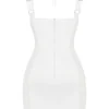 Mini-robe corset froncée Lucinda White