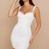 Mini-robe corset froncée Lucinda White