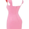 Mini-robe corset « Leonida » rose français