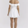 Mini-robe corset à épaules dénudées en coton blanc Jaide