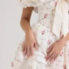 Mini-robe corset à épaules dénudées en coton stretch à imprimé floral Jaide