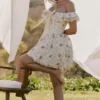 Mini-robe corset à épaules dénudées en coton stretch à imprimé floral Jaide