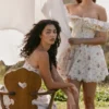 Mini-robe corset à épaules dénudées en coton stretch à imprimé floral Jaide