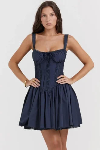 Mini-robe corset Pietra bleu marine