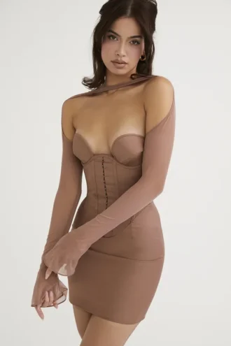Mini-robe corset structurée Mayara Mocha