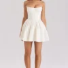 Mini-robe de corset en coton ivoire « Kristiana »
