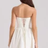 Mini-robe de corset en coton ivoire « Kristiana »