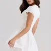 Mini-robe Emiliana en coton stretch blanc