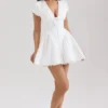 Mini-robe Emiliana en coton stretch blanc