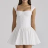 Mini-robe en coton blanc Kaia