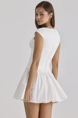Mini-robe en coton blanc Kaia