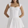 Mini-robe en coton blanc Kaia