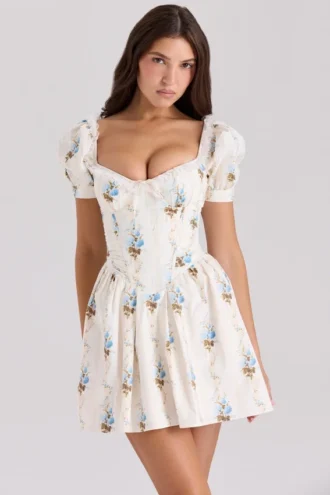 Mini-robe en coton à imprimé floral Issa
