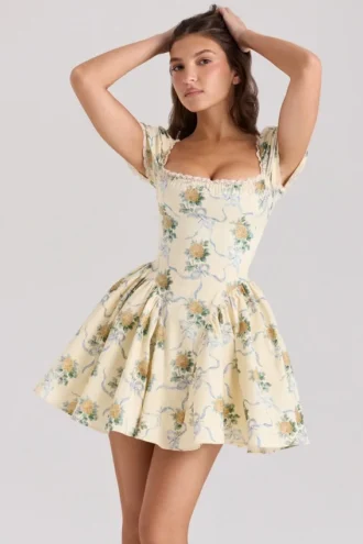 Mini-robe en coton imprimé Rosie Lemon Rose