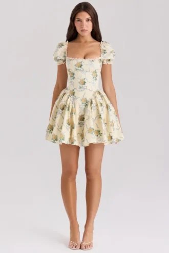 Mini-robe en coton imprimé Rosie Lemon Rose