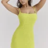 Mini-robe en coton texturé Neri Acid Lime