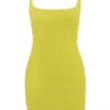 Mini-robe en coton texturé Neri Acid Lime