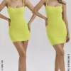Mini-robe en coton texturé Neri Acid Lime