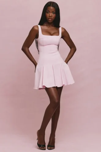 Mini-robe en crêpe extensible rose « Amelie Ballerina »