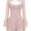 Mini-robe en dentelle rose « Alice »