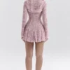 Mini-robe en dentelle rose « Alice »