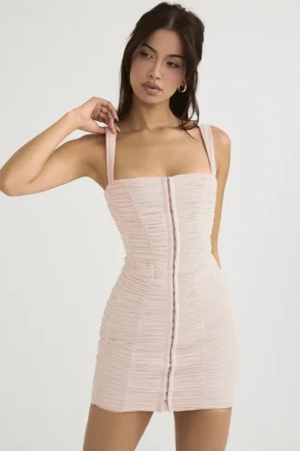 Mini-robe en maille froncée Cate Crystal