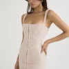 Mini-robe en maille froncée Cate Crystal