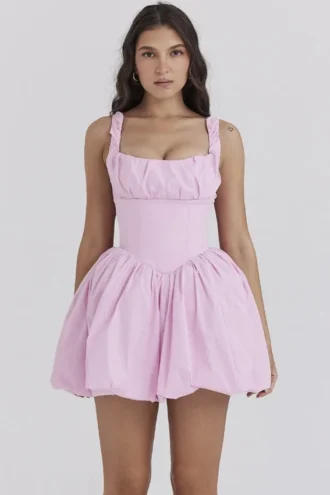 Mini-robe en tulle de coton « Le Puff Cotton Candy »