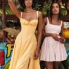 Mini-robe Florianne à nœuds couleur pêche pâle