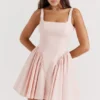 Mini-robe Florianne à nœuds couleur pêche pâle