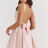 Mini-robe Florianne à nœuds couleur pêche pâle