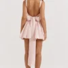 Mini-robe Florianne à nœuds couleur pêche pâle