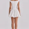 Mini-robe Lauren en coton blanc à broderie anglaise et col bateau