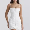 Mini-robe Marlene en coton blanc brodé anglais