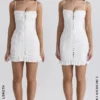 Mini-robe Marlene en coton blanc brodé anglais