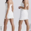 Mini-robe Marlene en coton blanc brodé anglais
