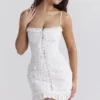 Mini-robe Marlene en coton blanc brodé anglais