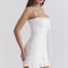 Mini-robe Marlene en coton blanc brodé anglais