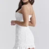 Mini-robe Marlene en coton blanc brodé anglais