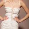 Mini-robe Marlene en coton blanc brodé anglais