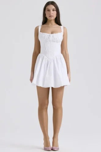 Mini-robe Natassia en coton blanc