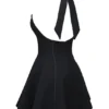 Mini-robe noire à nœuds et dos nu « Loulette »