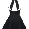 Mini-robe noire à nœuds et dos nu « Loulette »