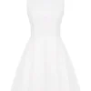 Mini-robe plissée en coton blanc Claretta