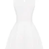 Mini-robe plissée en coton blanc Claretta