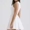 Mini-robe plissée en coton blanc Claretta