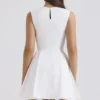 Mini-robe plissée en coton blanc Claretta
